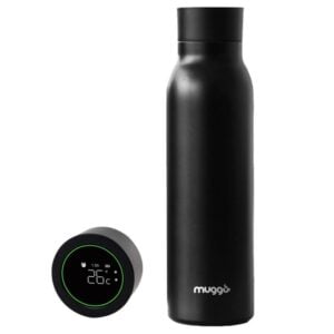 Muggo water bottle with thermometer cap