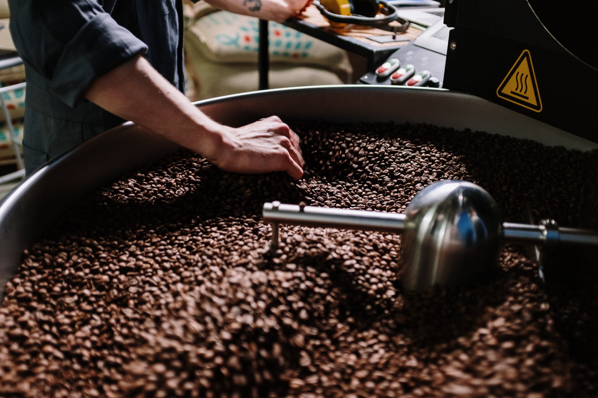 the process of roasting coffee bean